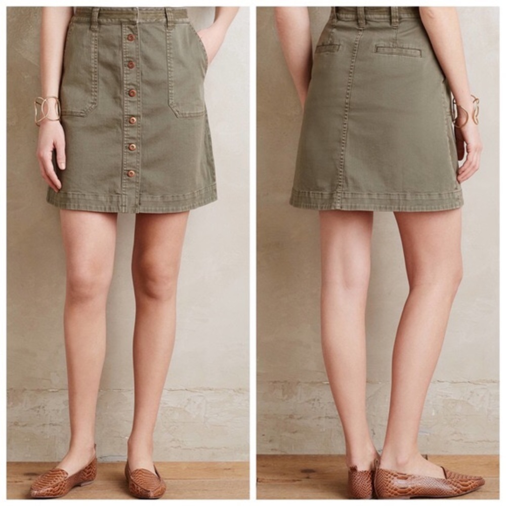 Pilcro and the letterpress Front button skirt